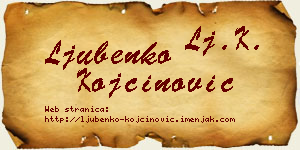 Ljubenko Kojčinović vizit kartica